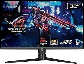 ASUS ROG Strix XG32UQ Gaming Monitor 32", 4K UHD (3840 x 2160), Fast IPS, 160 Hz (OC), 1 ms GTG, NVIDIA G-SYNC Compatible, FreeSync Premium Pro, Variable Overdrive, DisplayHDR 600, DCI-P3, Black
