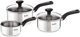 Tefal Comfort Max 3 Peice Stainless Steel Set – Durable Cookware for Healthy Cooking, Induction Compatible, Ergonomic Stay-Cool Handle, Dishwasher and Oven Safe