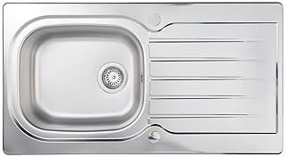 Liquida LSS100 1.0 Bowl Reversible Inset Stainless Steel Kitchen Sink with Waste