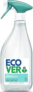 Ecover Glass Cleaner Spray, Window And Stainless Steel Glass Spray, Fresh Green Tea & Grapefruit Scent, Pack of 1, 1 x 500ml
