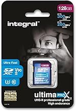 Integral 128GB UHS-II SD Card V90 Up to 300MBs Read and 280MBs Write Speed 1866X SDHC Professional High Speed Memory Card