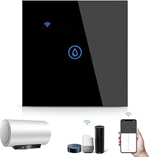 Smart Immersion Heater Timer Switch, 40A 8000W WiFi Water Heater Switch, Smart Wall Touch Boiler Switch with Timer, Smart Life APP Remote Control, Works with Amazon Alexa & Google Assistant