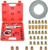 Brake Pipe Flaring Tool, Brake Flaring Tool Set for Brake Lines, 10m Ø 4.75mm (3/16") Brake Line with 28 Connections & 6 Unions Brake Tubing Fittings