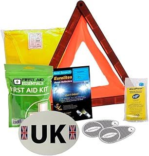 Family Motoring & Leisure Headlamp Beam Deflectors + Travel Kit For Driving Abroad- Kit B