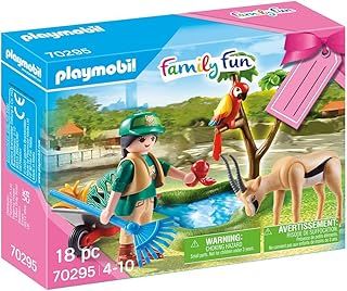 Playmobil Family Fun 70295 Zoo Gift Set with Figure and Animals, Incl. Gift Tag On The Box, for Ages 4+