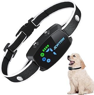 Jewyow Anti Bark Collars for Dogs, Intelligent Bark Collar for Small Medium Dogs, Rechargeable Dog Barking Collar with Sound & Vibration 3 Adjustable Mode, Waterproof, 7 Sensitivity