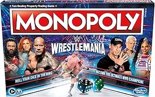 Hasbro Gaming Monopoly: Wrestlemania Edition Board Game for Ages 8 and up, Monopoly Game Inspired by WWE Wrestlemania, Family Games for 2-6 Players, Kids Games
