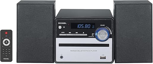 Micro All in One CD Player with USB Playback, FM Radio, BT Streaming, AUX In, and Remote Control for Versatile Listening RCD-230BT