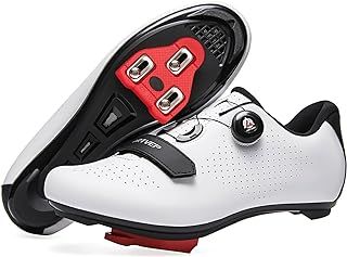 Unisex Cycling Shoes, Compatible with Shimano SPD & Look Delta, Peloton Bike Shoes, Men's & Women's, Black, Size 9.5