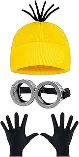 DABAOOU 3Pcs Halloween Costume Accessories Set with Hats Steampunk Goggles Glasses Black Gloves Adults Cosplay Dress Up Cute Outfit Funny Dress Party Supplies