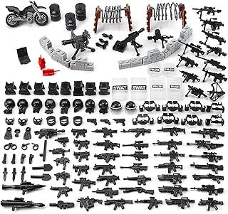 Feleph Swat Military Toys Police Bricks Toy Accessories, Gear Army Pack Policeman Weapons Figures Building Blocks Compatible with Major Brands