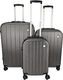 Luggage Sets 3 Piece - Hardshell Suitcase set of 3 Suitcases - Lightweight Suitcase Sets with Lock - Large Medium Small Suitcases Cabin size 4 Wheels - Case and Hand Luggage set (Grey, Set of 3)