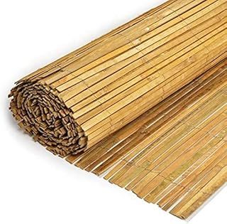 Bamboo Slat Fence Screen Roll Screening Fencing Privacy Panel Shield Garden Natural Wind/Sun Border Protection Outdoor | Garden Bamboo Fence Screen (1, H: 1M x L: 4M)