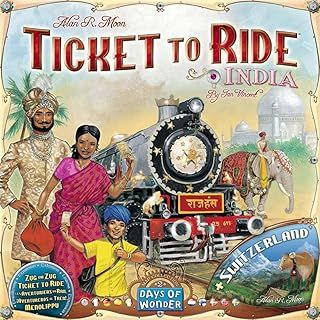 Days of Wonder | Ticket to Ride India Board Game EXPANSION | Ages 8+ | For 2 to 5 players | Average Playtime 30-60 Minutes, Multicoloured