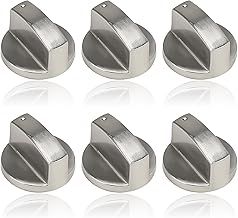 6 Pcs Gas Stove Knob, 6MM Universal Cooker Replacement Knobs, Durable Metal Surface Switch Control Stove Adaptors Knobs for Kitchen Cooktop, Gas Stove & Various Ovens, Precise Temperature Control