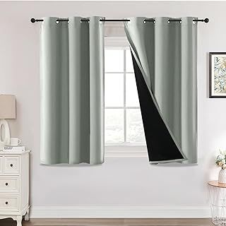 H.Versailtex 100% Blackout Curtains - Light Blocking, Thermal Insulated, Eyelet for Living Room, Bedroom, 46 x 54 Inch, 2 Panels, Beige