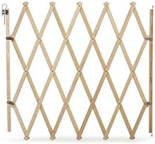 Expandable Pet Barrier, 60cm - 108cm, Natural, Wood, Retractable Dog Safety Gate, Barrier for Puppy and Dog