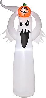 HOMCOM 6FT 1.8m LED Halloween Inflatable Decoration Floating Ghost & Pumpkin Party Outdoors Yard Lawn