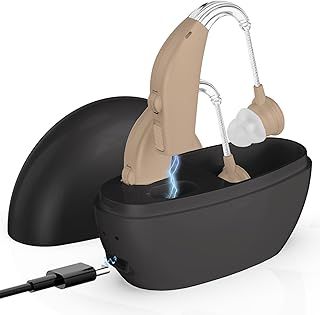 Rechargeable Digital Sound Enhancer Pair – Lightweight Behind-the-Ear Design with Noise Reduction, Long Battery Life, and Adjustable Modes, Beige