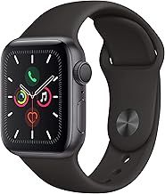 Apple Watch Series 5 (GPS, 40mm) - Space Grey Aluminium Case with Black Sport Band (Renewed)