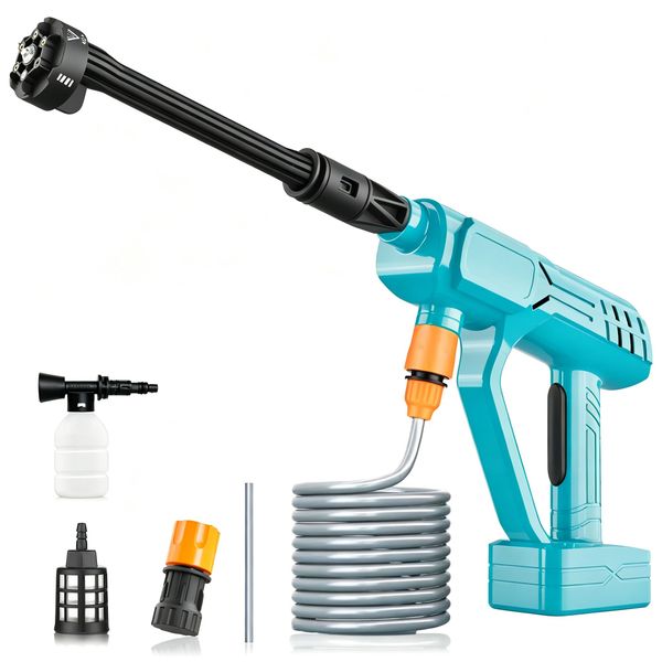 Cordless Pressure Power Washer for DeWALT 18V Battery Handheld High-Pressure Car Washer with 6-in-1 Nozzle, 16.4FT Hose Pressure Cleaner for Car/Floor/Garden Cleaning & Watering (No Battery)