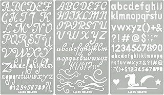 Aleks Melnyk No.34 Metal Stencils, Pyrography, Wood Burning kit 3 PCS Templates, Letters Stencils for Engraving Wood and Patterns, Alphabet and Number, Lettering, Letting, Bullet Journaling