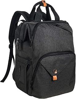 Hap Tim Baby Nappy Changing Bag Backpack Double Compartments with Stroller Straps,Waterproof Diaper Bag Backpack Black(EU7340-DG)