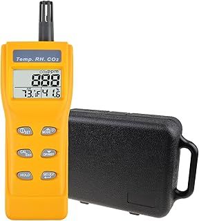 GAIN EXPRESS CO2 Meter Handheld CO2 Monitor 9999ppm Measuring Range Carbon Dioxide Detector NDIR Sensor Air Quality Temperature Humidity Meter
