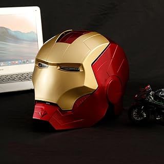 Iron Man Helmet for Kids Adults Superhero Avengers 1:1 Model Mask Wearable Luminous Toys Cosplay Costume Props for Christmas Halloween Birthday Gift,Red- Adult 65cm B