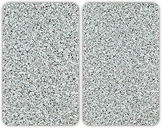 Maximex Universal Cover Plates Granite-Set of 2, for All Types of cookers, Tempered glass, Multicoloured, 52 x 30 x 1.8-4.5 cm