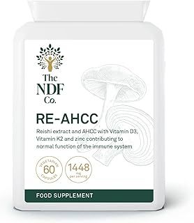 The NDF Company RE-AHCC - 5 in 1 Supplement with Reishi Extract , AHCC, Zinc, Vitamin D and K, 60 Count (Pack of 1)