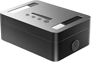 STARSIKI Metal Time Lock Box, Phone Timed Locked Box with Timer, Electronic Locking Container, USB C Charge, Audio Prompt, Self-Discipline Gift Time Safe to 365 Days for Cellphone/iPad Mini/Medication