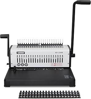 RAYSON Comb Binding Machine, 21-Hole, Binds 400 Sheets, With Durable Metal Construction, A4, SD-220B