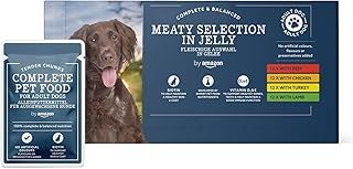 by Amazon Complete Food for Adult Dogs, Meat Selection In Jelly, 4.8 kg (48 Packs of 100g)