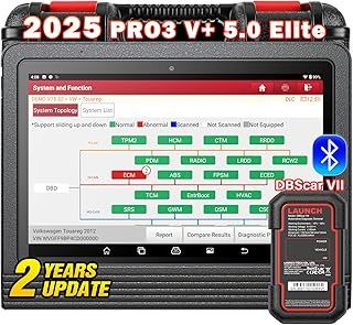 LAUNCH X431 PRO3 V+ 5.0 Bidirectional Scan Tool, OEM Topology, Scan HD Trucks, ECU Coding, 41+ Services, All System Diagnose, 2-Year Free Update