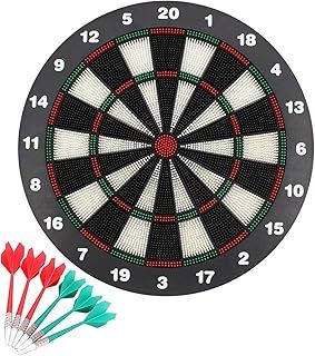 Safety Kids Dartboard Set plastic bristles dartboard with 6 Soft tip dart Safe children dart board set Recreational Target game for Youngster with Friends Fun Sport & Special Occasions Gift