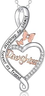 Gifts for Mum/ Nana/ Daughter, S925 Sterling Silver Chain Rose Flower Necklace Jewellery Gifts for Mum Grandma from Daughter Son Grandchildren, Perfect Christmas Mothers Day Birthday Gift with Gift Box
