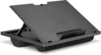 Navaris Adjustable Laptop Lap Tray - Laptop Stand Desk, Lap Tray with Cushion, Drawing Table