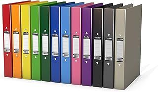 Durafile Ring Binder A4 Files, Vibrant Assorted Colours, Pack of 10 Folders, Heavy Duty Board Construction Folders for Paperwork Ring Binder, Ideal Folder Organiser for School, Home & The Office