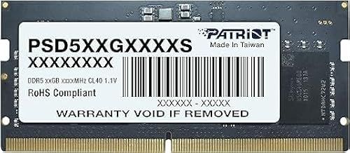 Patriot Signature DDR5 RAM 32GB (1X32GB) 5600MT/s CL46 SODIMM Laptop/Notebook Memory Module - PSD532G56002S
