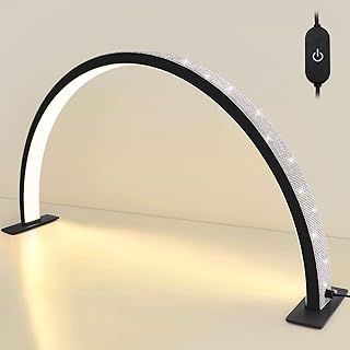 Kalolary 28inch Lash Light Lamp, 3000K-6000K Adjustable Brightness Half Moon Desk Light for Lash Extensions, Fill Half Moon for Eyelash, Facial Spa, Manicure, Tattoo