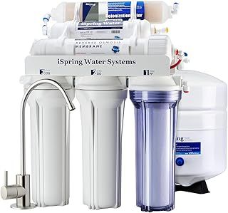 iSpring RCC7D 75 GPD Reverse Osmosis/Deionization Water Filter System, Removes TDS, Chlorine, Fluoride, Lead, and More, Fits Under Sink