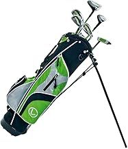 2021 Longridge Junior Challenger Golf Clubs Package Age 12+ Bag with Stand and 6 Golf Clubs, Green,Black