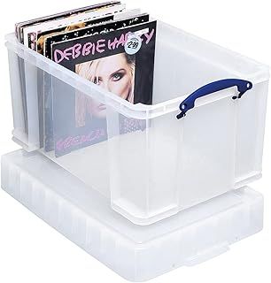 Really Useful Box Plastic Storage 48 Litre with XL Lid Clear