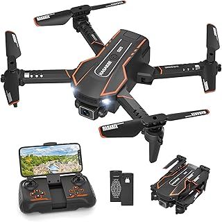 Q10 Mini Drone with Camera for Kids and Adults, 1080 HD FPV Foldable Quadcopter with Gravity Sensor Mode, Headless Mode, 3D Flips, Voice and Gesture Control, Kids Gift Toys for Boys Girls,Black