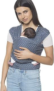 Ergobaby Baby Wrap Carrier for Newborn to Toddler up to 11kg, Coral Dots Baby Sling from Birth Breathable Stretchy made from 100% Viscose, Unisex