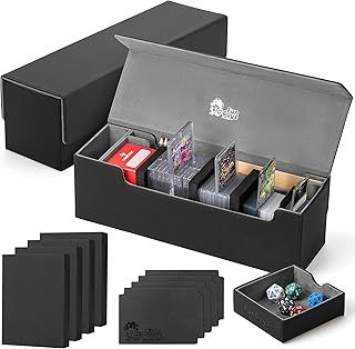 Card Deck Box for Trading Card Storage, Toploader Storage Box, MTG Deck Box Commander holds 500+ Cards with Dice Tray and Dividers, MTG Commander Deck Box, TCG Deck Box, Magic the Gathering