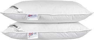 HOMESCAPES - White Duck FEATHER AND DOWN Pillow PAIR - Department Store Quality - Anti Dust Mite - Machine Washable - Soft firmness - RDS Certified