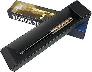 Fisher Space Pen APOLLO Cap-o-matic Black-GOLD CAP Ballpoint Pen -Gift Box FS251G