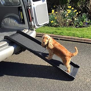 Folding Dog Ramp – Lightweight & Portable Pet Ramp for Cars, Vans & Travel – Non-Slip Surface, Strong & Durable (Black)